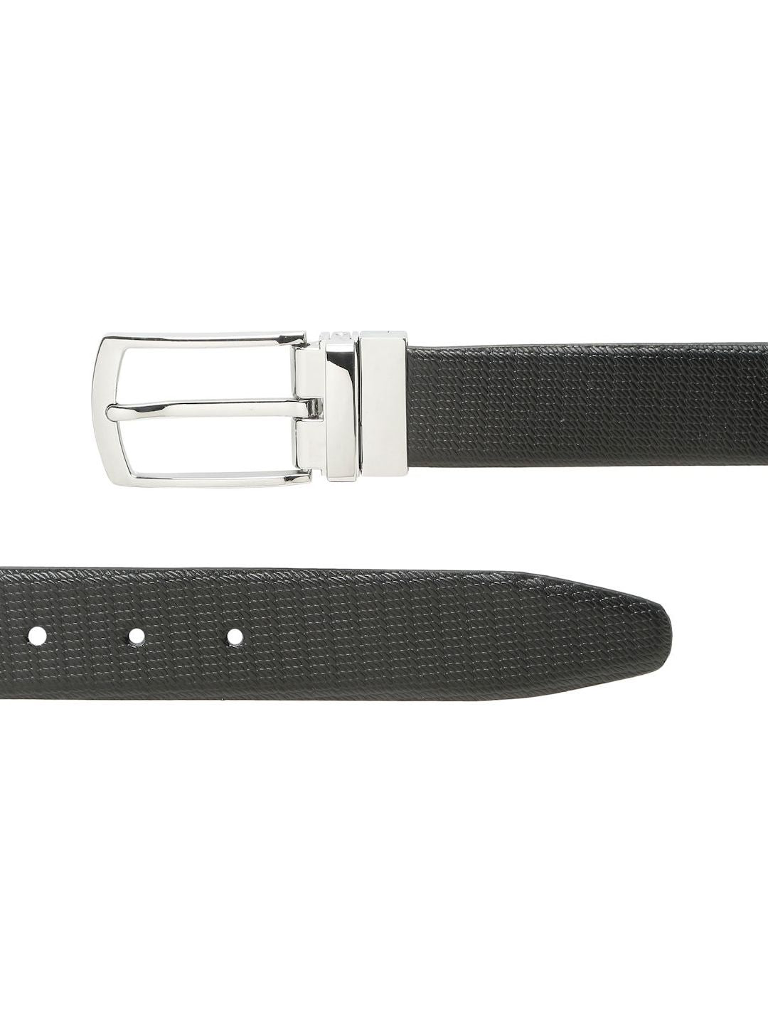 Teakwood Leathers Men Textured Leather Reversible Formal Belt