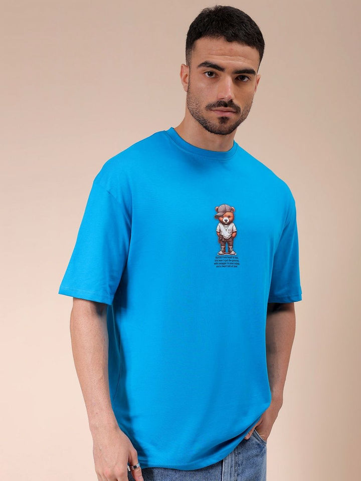 The Indian Garage Co Men Graphic Printed Round Neck Pure Cotton Oversized T-shirt
