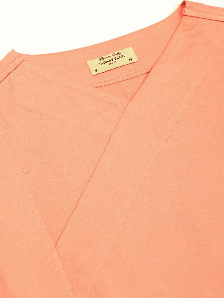 Thomas Scott Men Solid V-Neck Cotton Boxy T-Shirt