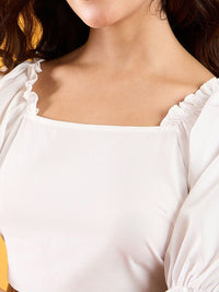 Berrylush Women Solid Square Neck Top