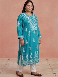 Rumah Wanita Chikankari Kurta Chikankari Sulaman Bunga