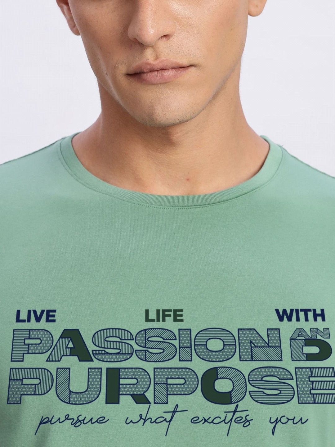 ADRO Typography Printed Round Neck Cotton T-shirt