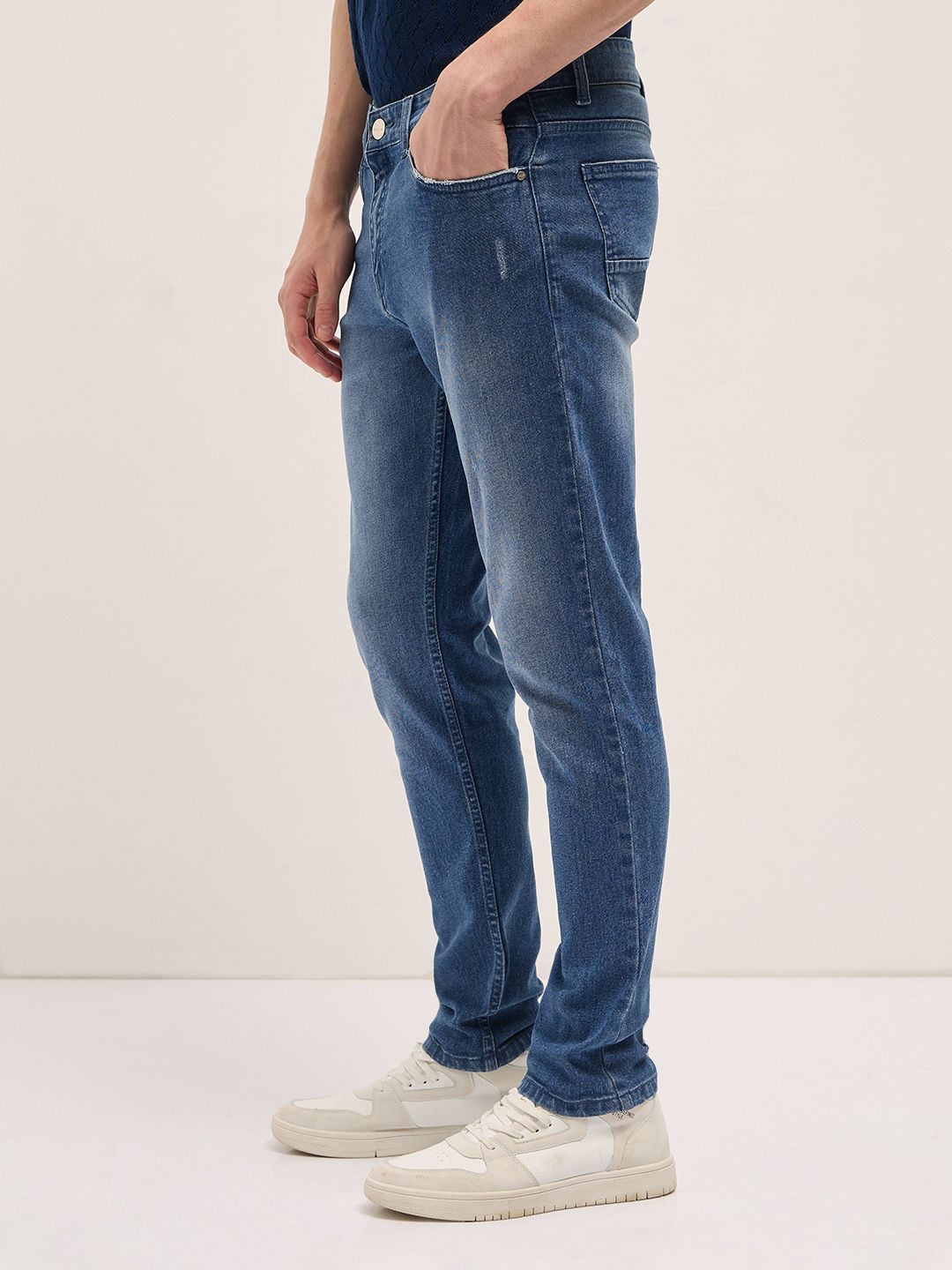 THE BEAR HOUSE Men Cotton Slim Fit Light Fade Jeans
