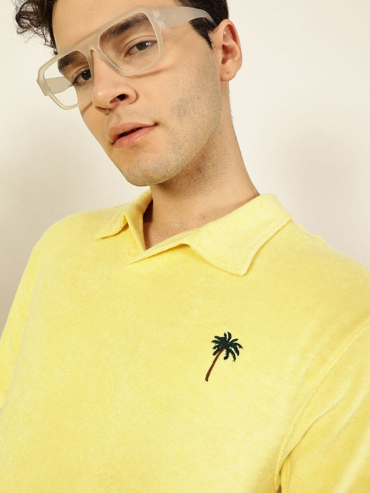 Thomas Scott Men Solid Polo Collar Cotton Relaxed Fit T-Shirt