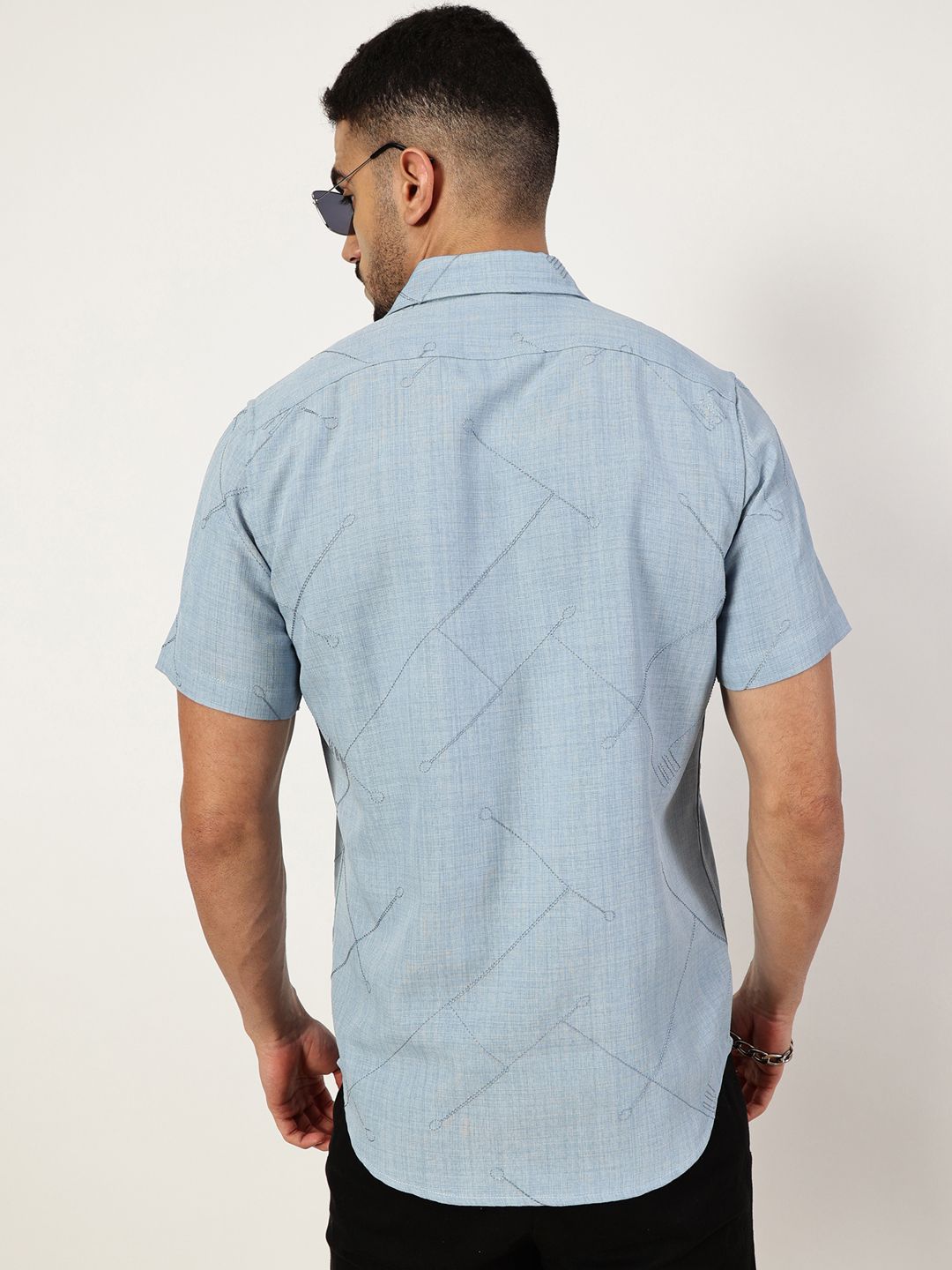 Thomas Scott Men Premium Spread Collar Checked Slim Fit Casual Shirt