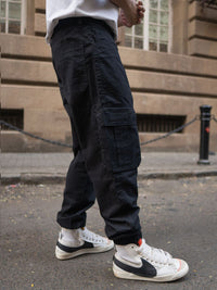 Powerlook Men Black Cotton Cargo Pant