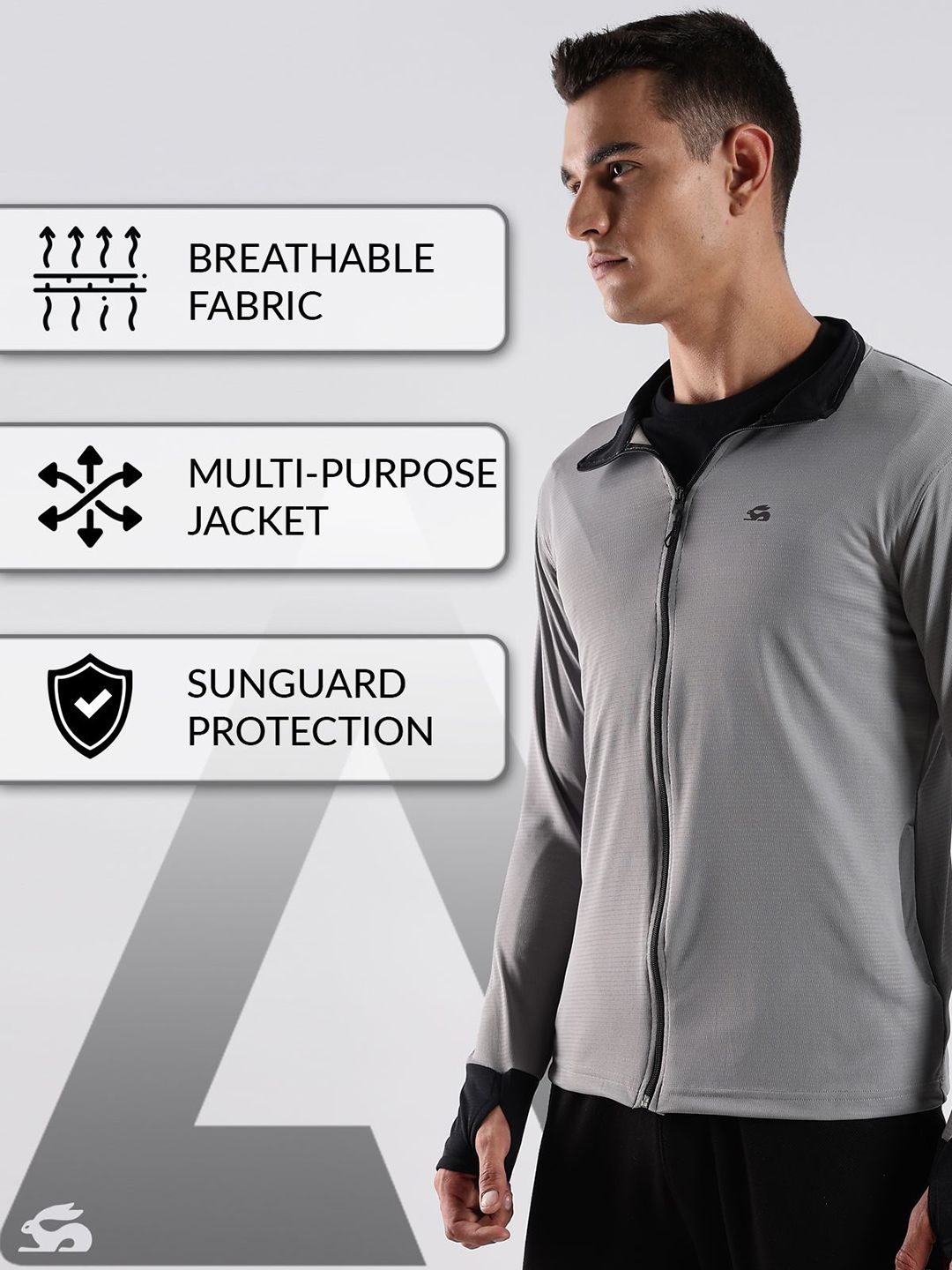 ADRO Men Mock Collar Solid Lightweight Casual Sporty Jacket