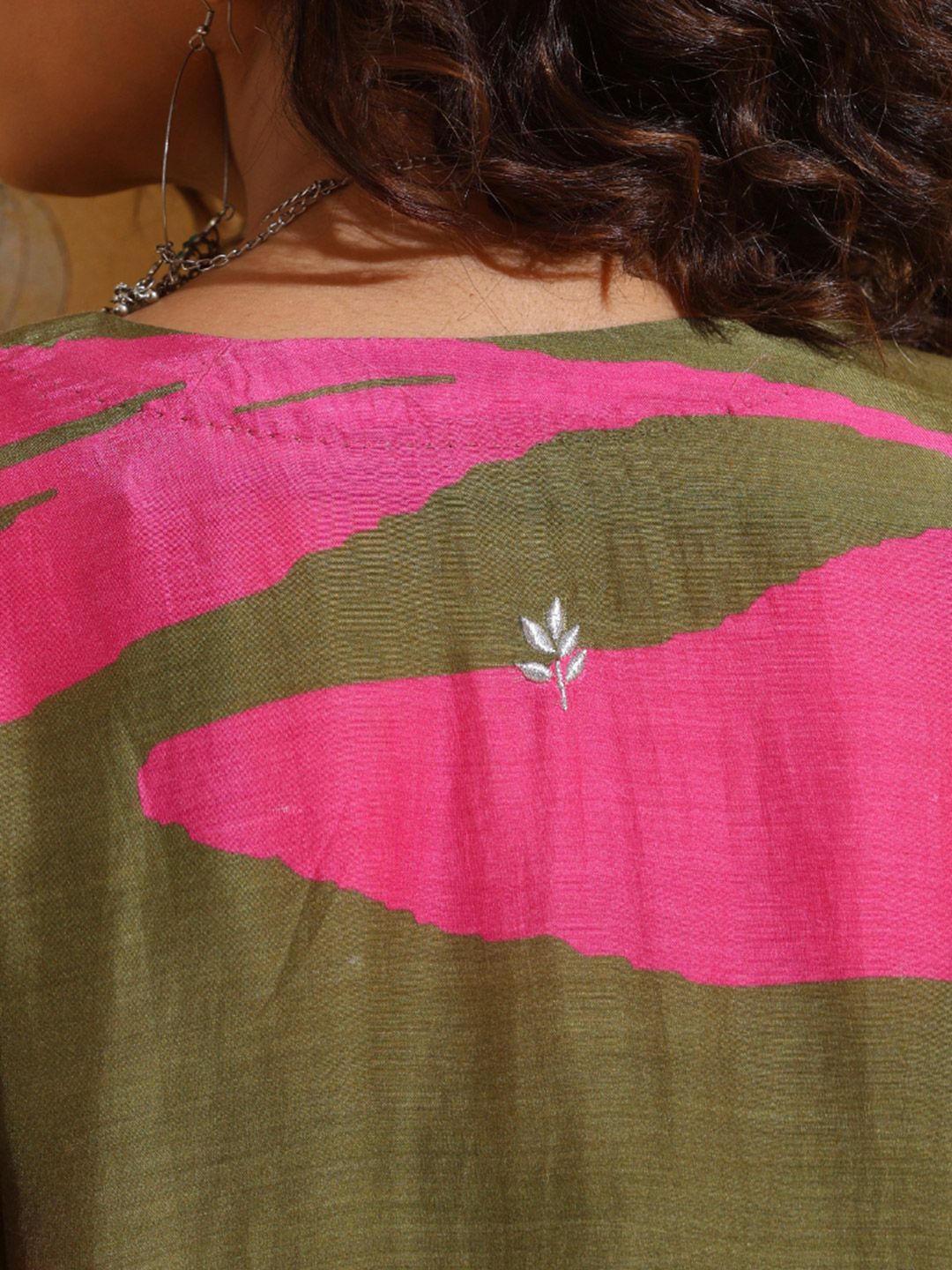 trueBrowns Printed Muslin Silk Top Jacket With Trousers Co-Ords