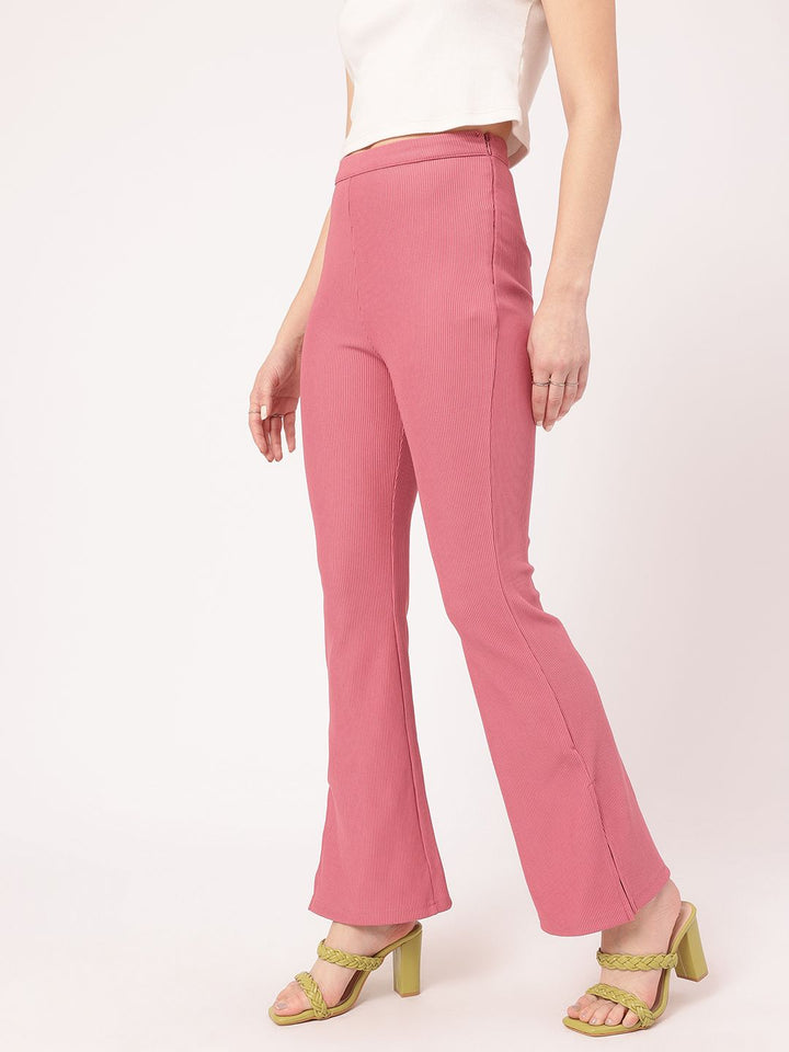 DressBerry Women Diva Down Self Striped Trousers