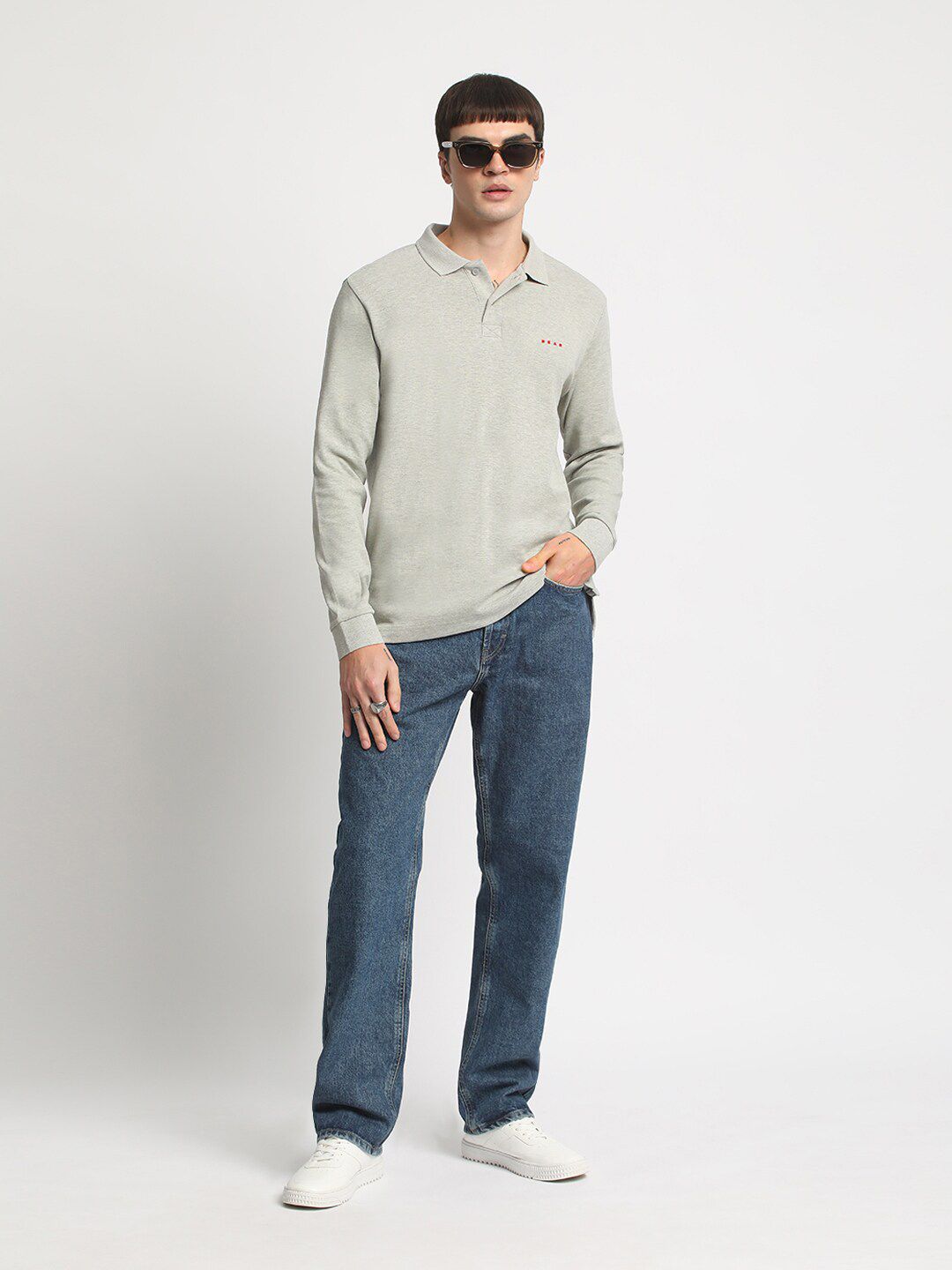 THE BEAR HOUSE Slim Fit Polo Collar Cotton T-shirt