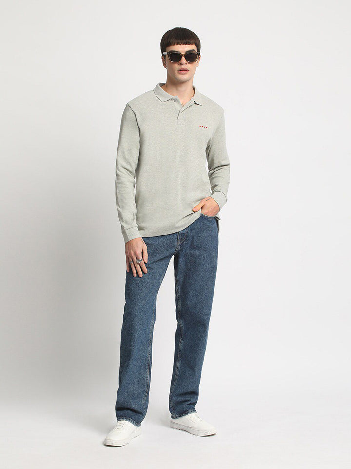 THE BEAR HOUSE Slim Fit Polo Collar Cotton T-shirt