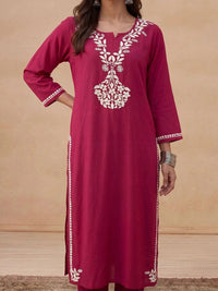 House of Chikankari Women Regular Chikankari Kurta with Trousers