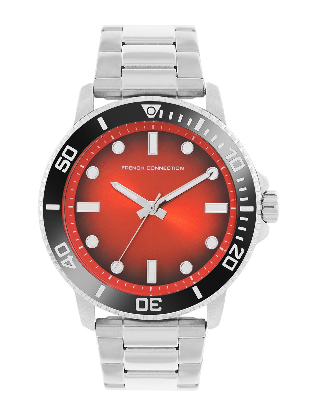Sambungan Perancis Lelaki Dial & Gelang Gelang Keluli Tahan Karat Tali Analog Watch FCC05SM