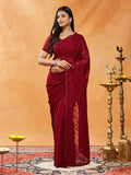 kasee Floral Embroidered Pure Georgette Saree
