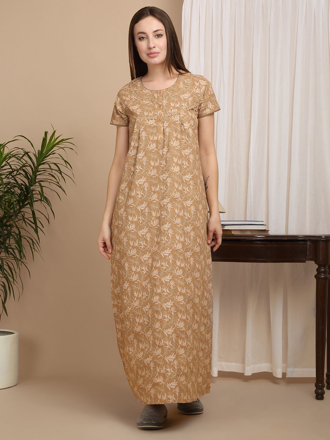 Sweet Dreams Women Printed Maxi Nightdress