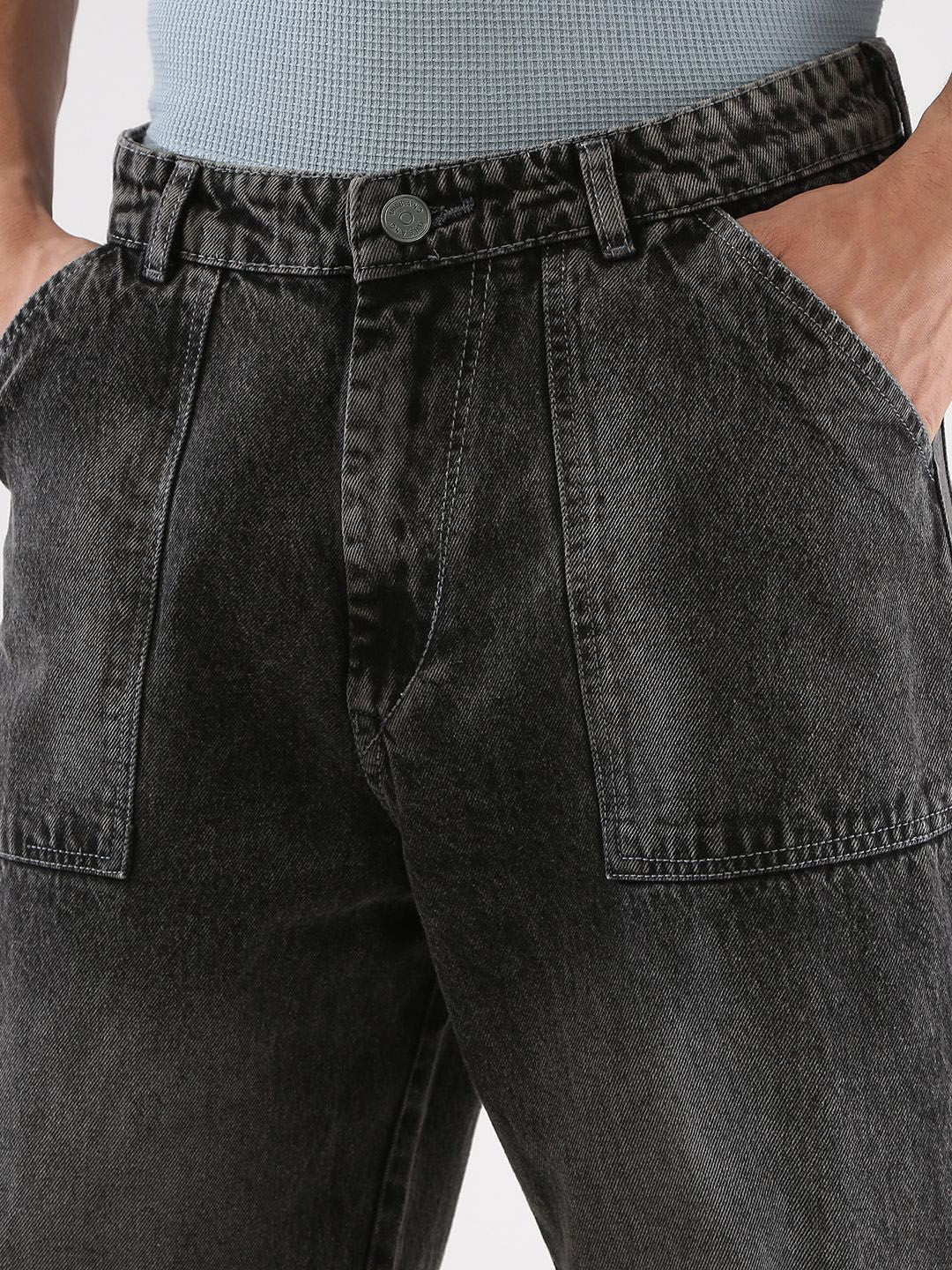Urbano Fashion Men Loose Baggy Fit Carpenter Cargo Jeans With 6 Pockets Non-Stretchable