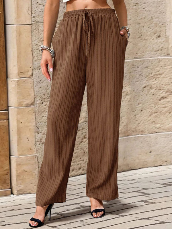 all about you Women Textured Easy Wash Wide Leg Trousers