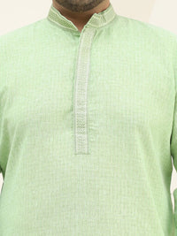 SOJANYA PLUS Woven Design Mandarin Collar Pure Cotton Straight Kurta with Pyjamas