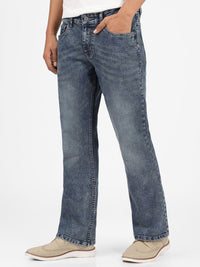 Urbano Fashion Men Bootcut Low Distress Light Fade Stretchable Jeans