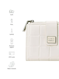 Lino Perros Women Geometric Textured Quilted Two Fold Wallet