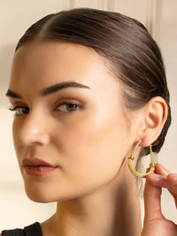 VOGUE PANASH Stainless Steel 18K Gold-Plated Contemporary Drop Earrings