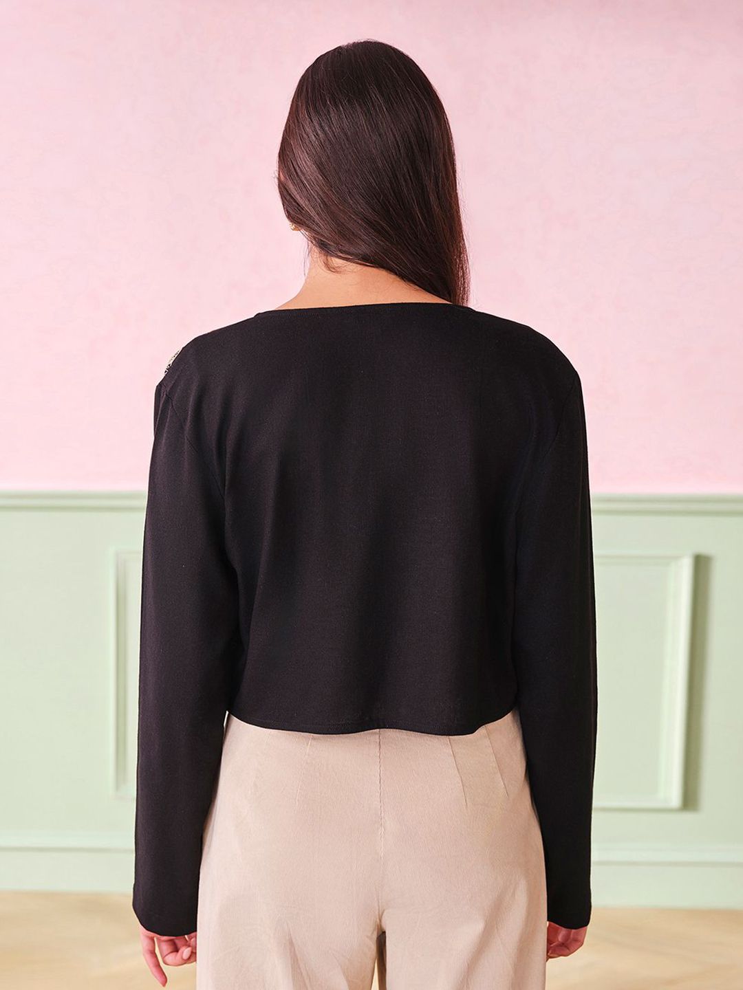 AND Printed Open Front Shrug