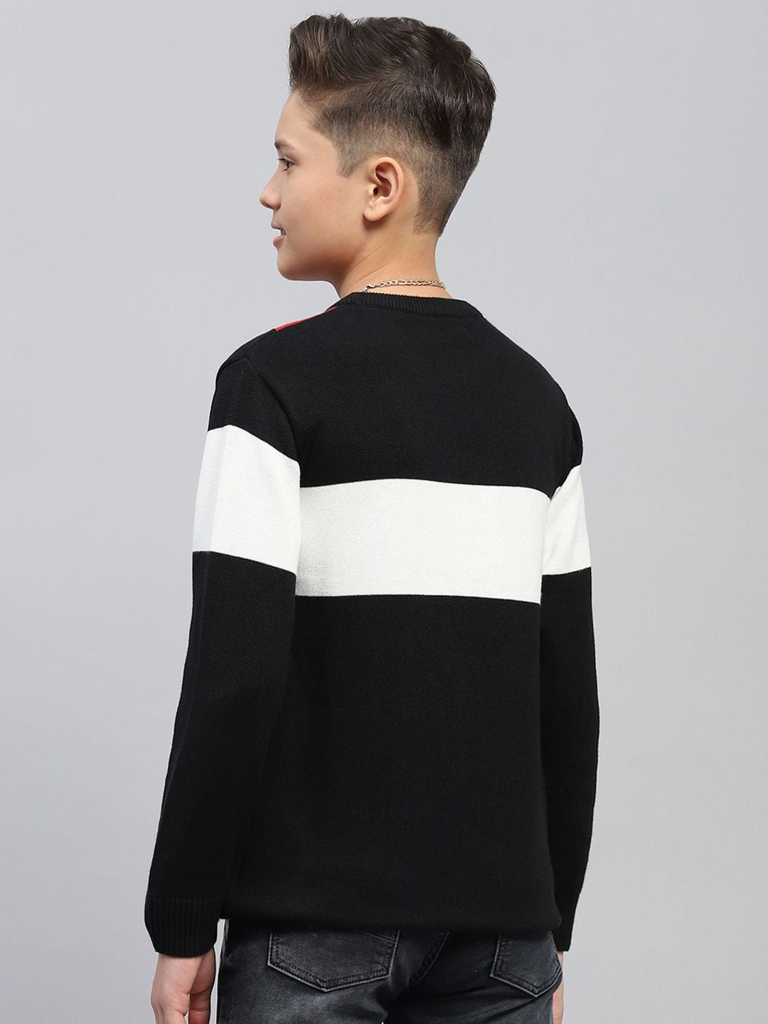 Monte Carlo Boys Cotton Casual Colourblocked Pullover