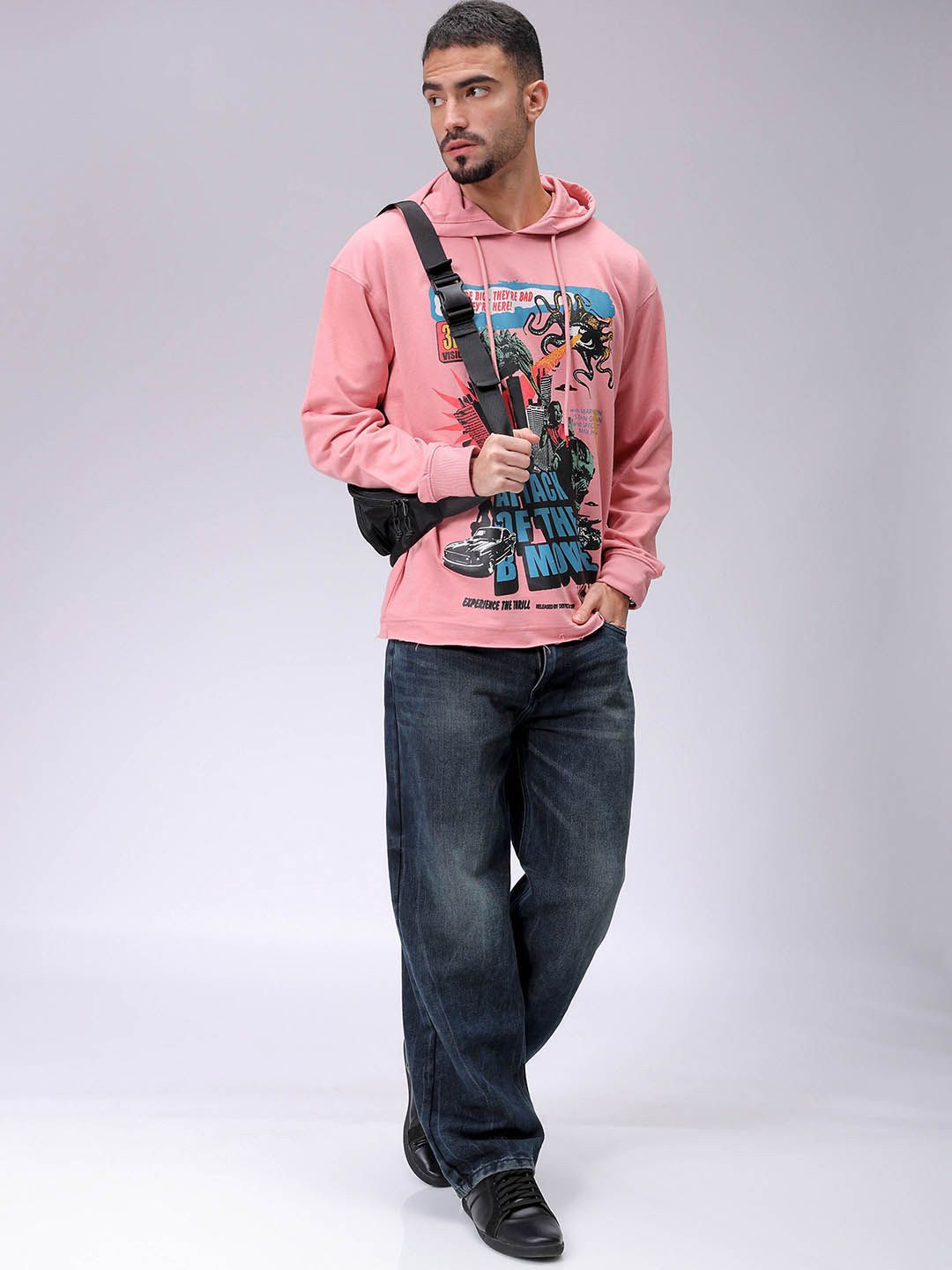 The Indian Garage Co Men Printed Hooded Sweatshirt