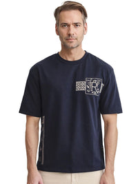 RARE RABBIT Men Graphic Printed Round Neck Slim Fit T-shirt