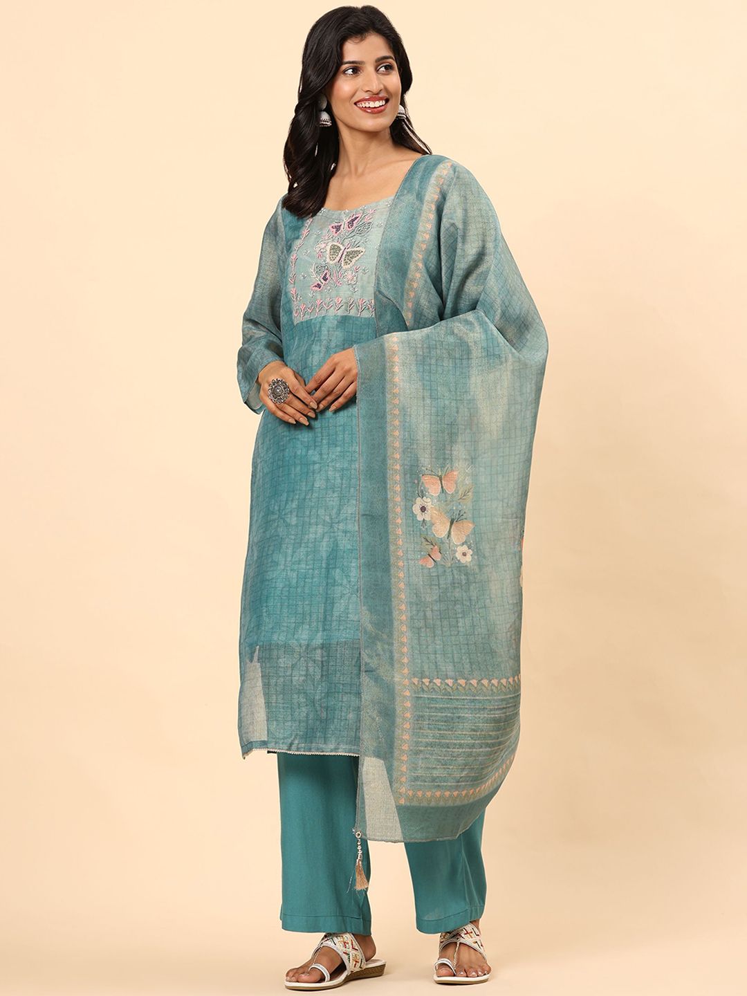 Mamicha Women Ethnic Motifs Printed Regular Pure Cotton Kurta with Palazzos & With Dupatta