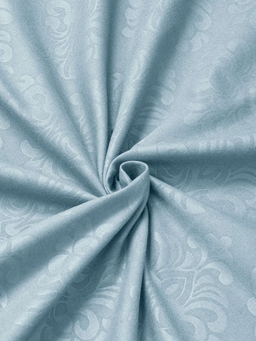 KLOTTHE Blue Floral Printed Flat 300 TC King Fine Bedsheet With 2 Pillow Cover