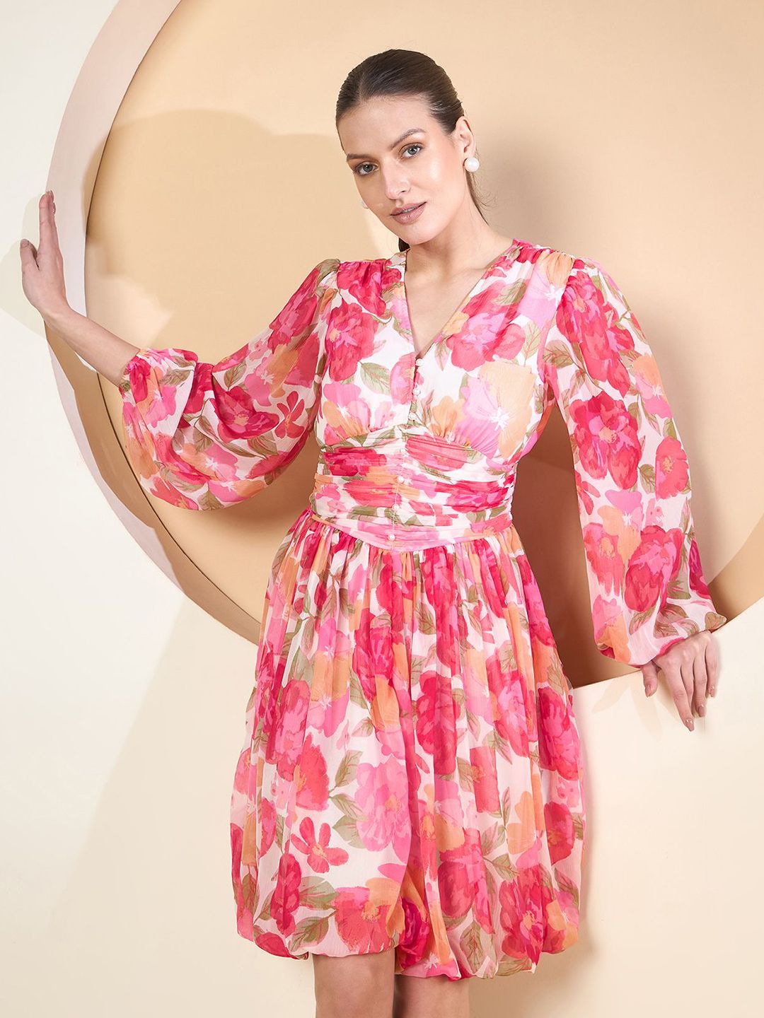 Antheaa Women Floral Printed Fit & Flare Dress