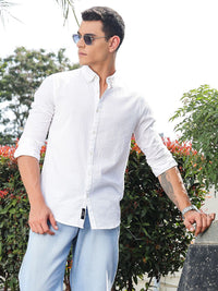 Thomas Scott Premium Seersucker Button-Down Collar Cotton Shirt