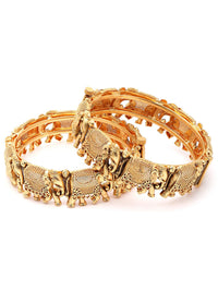 Set Karatcart dari 2 gelang Kundan berlapis emas