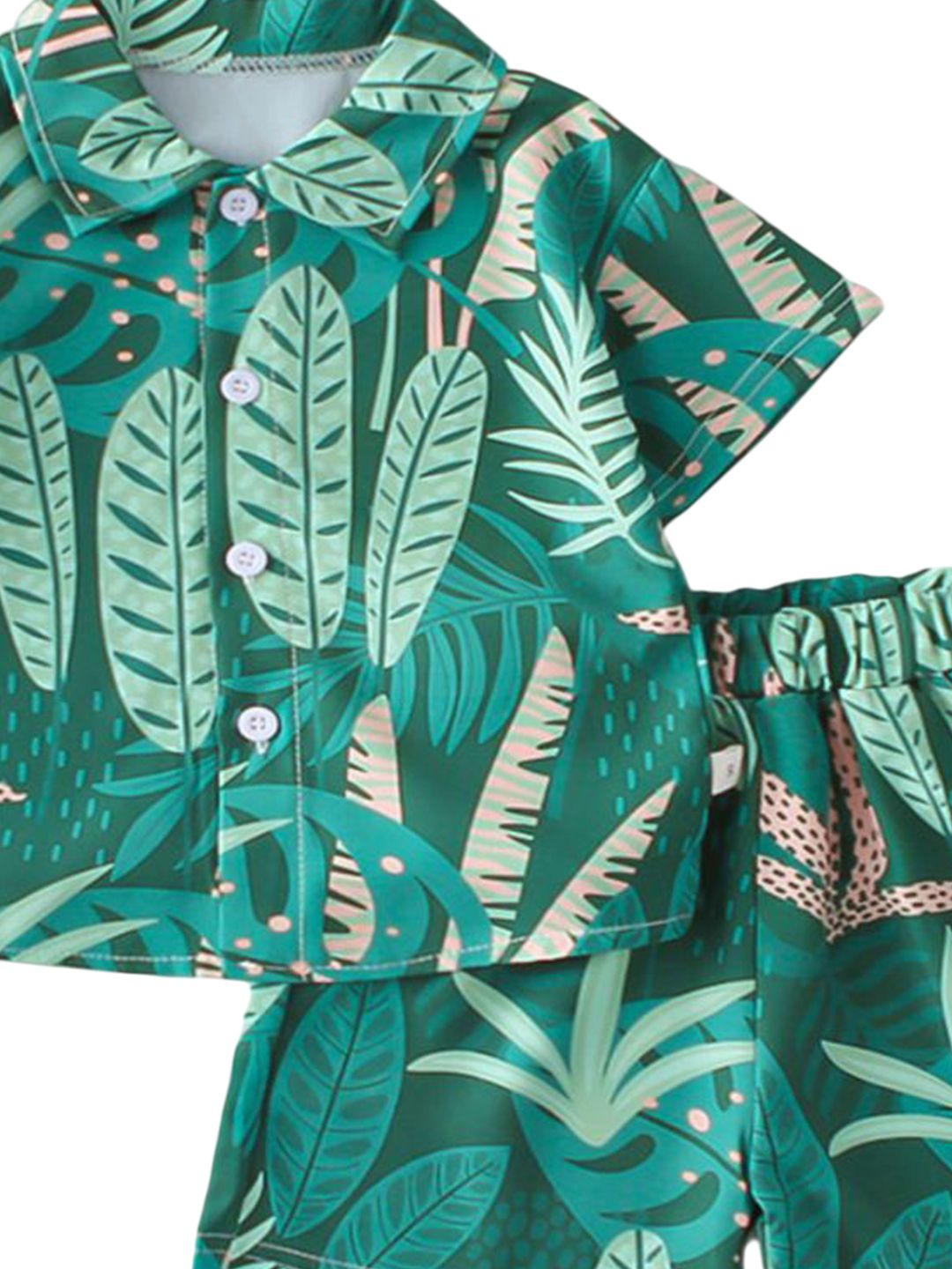 YK Boys Printed Shirt & Shorts Clothing Set