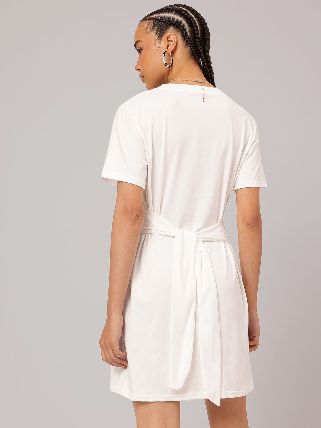 DressBerry T-shirt Mini Dress with Tie-Up