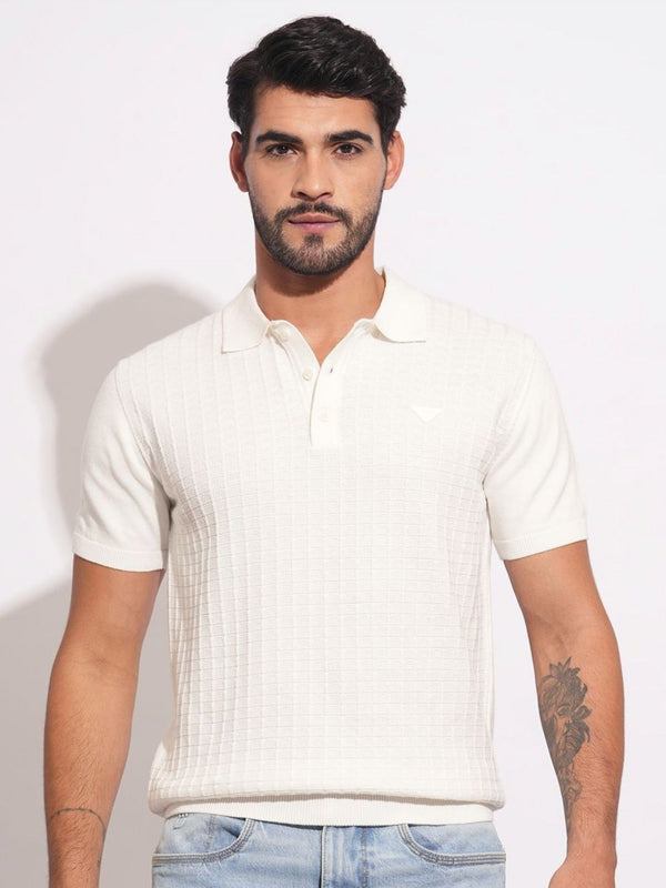 Being Human Men Self Design Polo Collar T-shirt