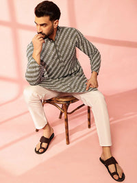Anouk Men Embroidered Regular Sequinned Pure Cotton Kurta with Pyjamas