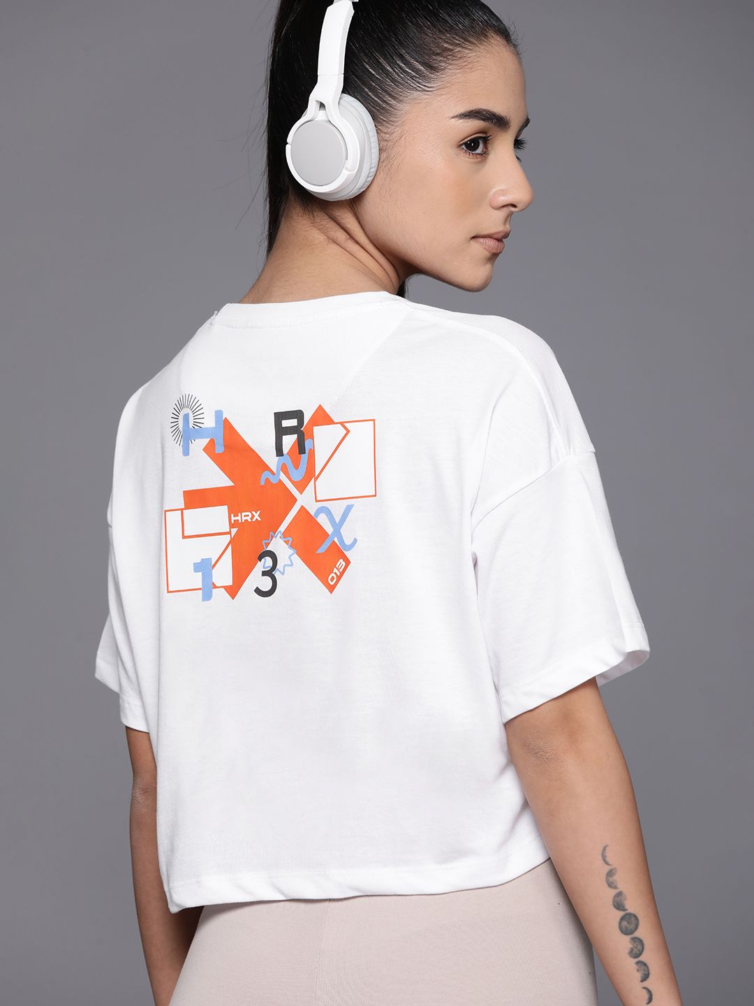HRX by Hrithik Roshan Lifestyle Printed Drop-Shoulder Sleeves T-shirt