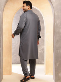 SOJANYA PLUS Shirt Collar Pathani Kurta With Pyjama