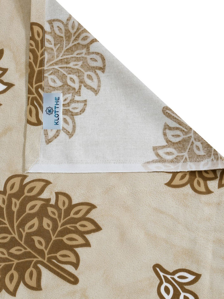 KLOTTHE Yellow Leaf Pure Cotton 400 TC King Fine Bedsheet with 2 Pillow Covers-98 x 89 inches