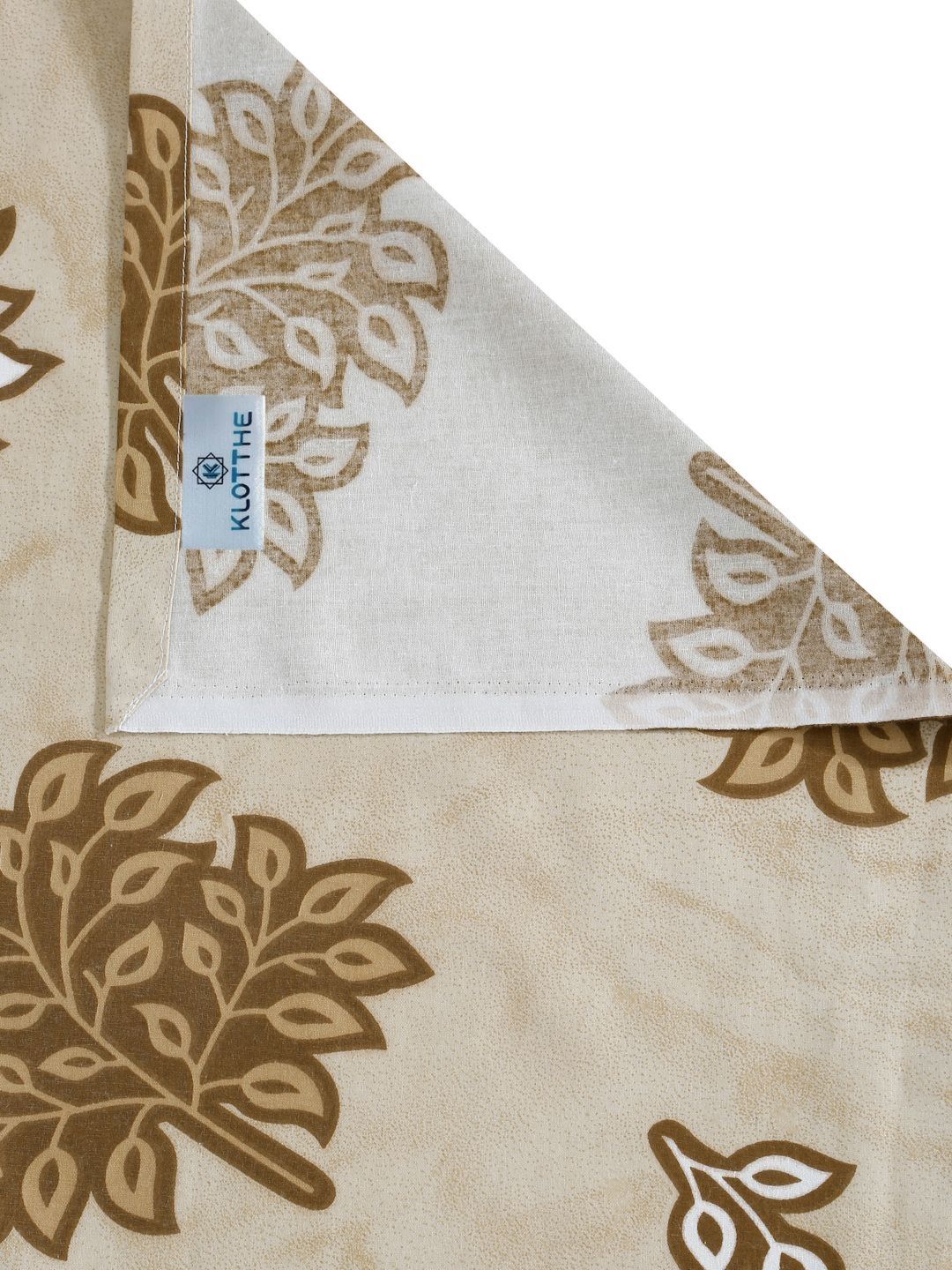KLOTTHE Yellow Leaf Pure Cotton 400 TC King Fine Bedsheet with 2 Pillow Covers-98 x 89 inches