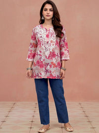 Rumah Wanita Chikankari Floral Printed Chikankari Floral Kurta