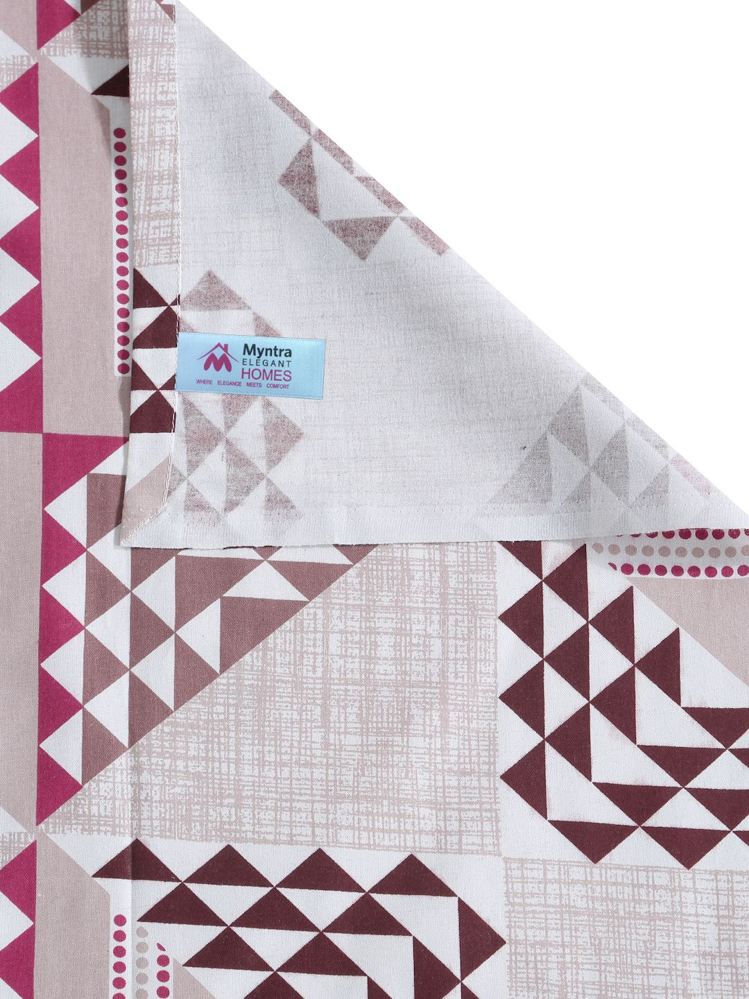 Myntra Elegant Homes Pink Geometric Pure Cotton 400 TC Set Cadar King Double-2.5mX2.25m