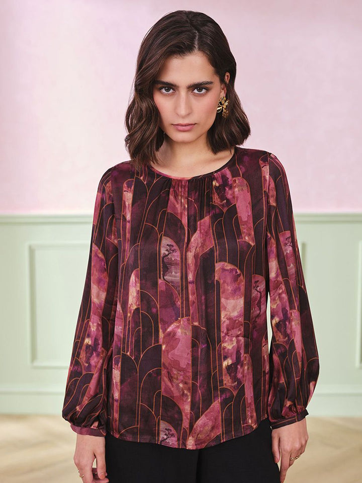 AND Women Abstract Printed Top