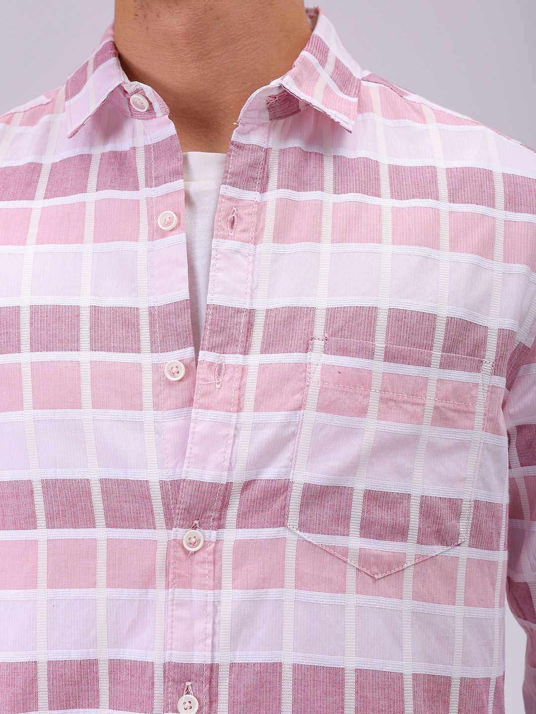 The Indian Garage Co Slim Fit Checked Pure Cotton Casual Shirt