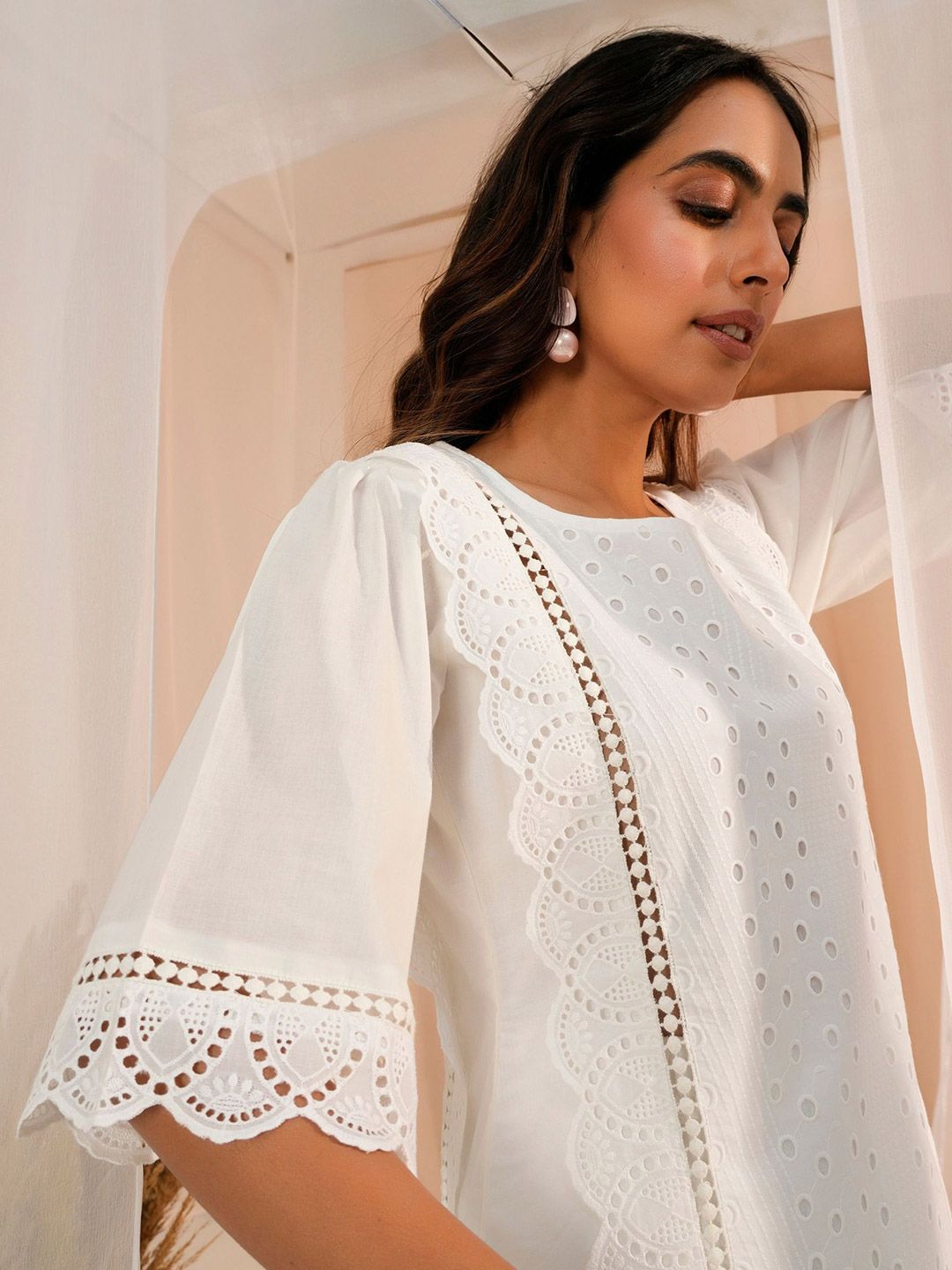 Libas Ethnic Motifs Printed V-Neck Empire Kurti