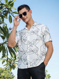 Thomas Scott Men Premium Fit Geometric Printed Spread Collar Casual Shirt