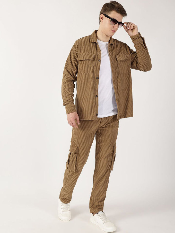 Thomas Scott Men Smart Regular Fit Corduroy Cargos