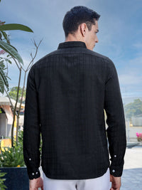 Thomas Scott Men Premium Slim Fit Button-Down Collar Textured Casual Shirt